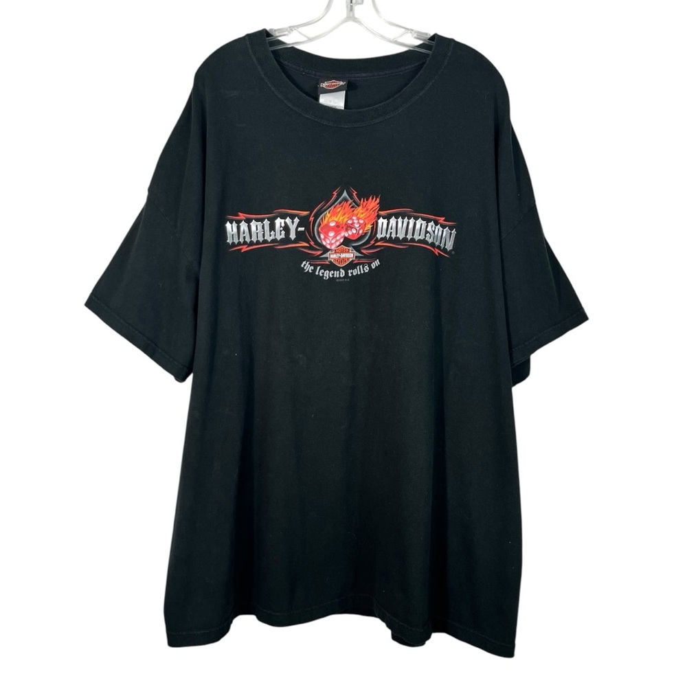 Harley Davidson Vintage Y2K Dice Flame Legend Rolls On T-Shirt Florence SC Biker - Picture 1 of 4